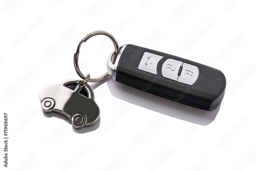 带小型车形钥匙圈的电子汽车钥匙