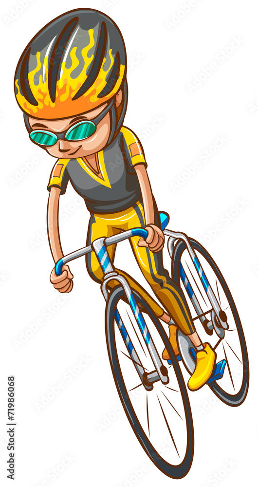 一个骑自行车的人的素描