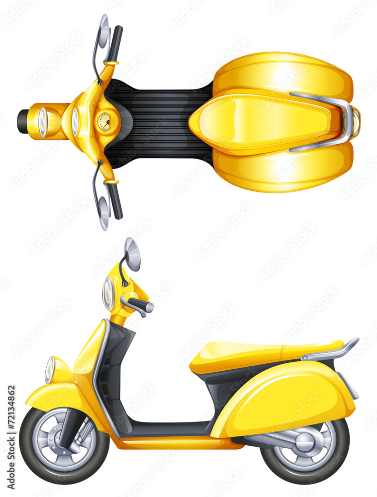 黄色踏板车