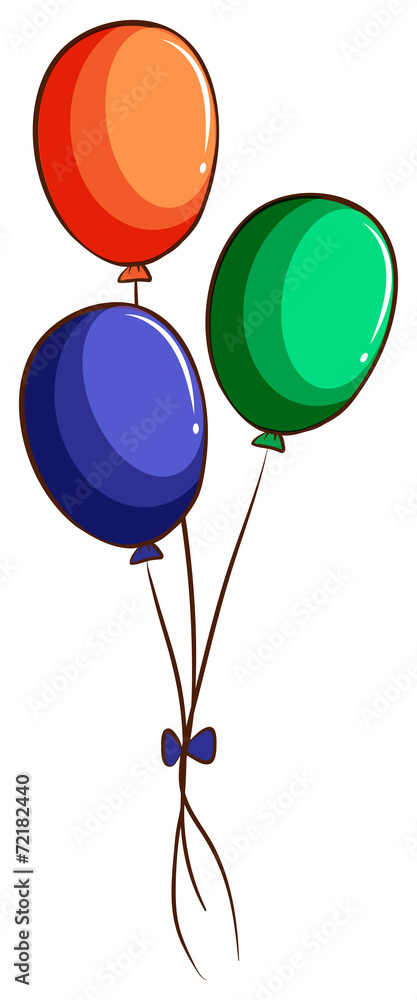 三个彩色气球的图画