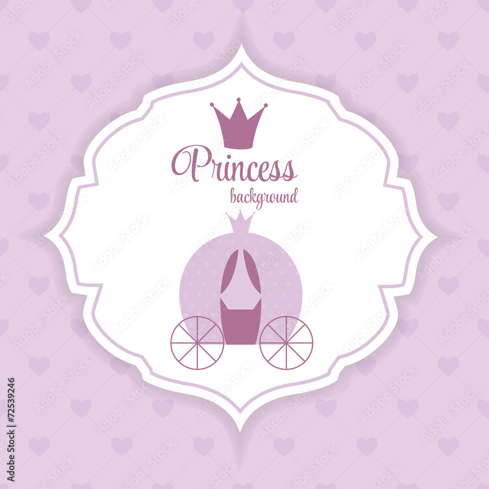 公主皇冠背景矢量插图。