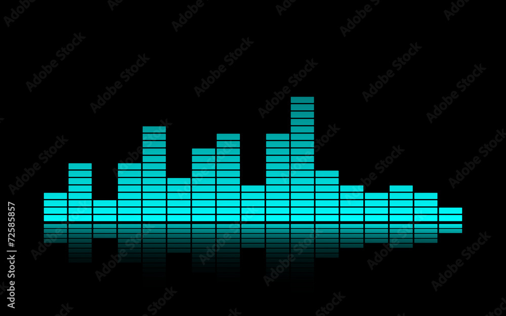 蓝色音乐均衡器的矢量插图
