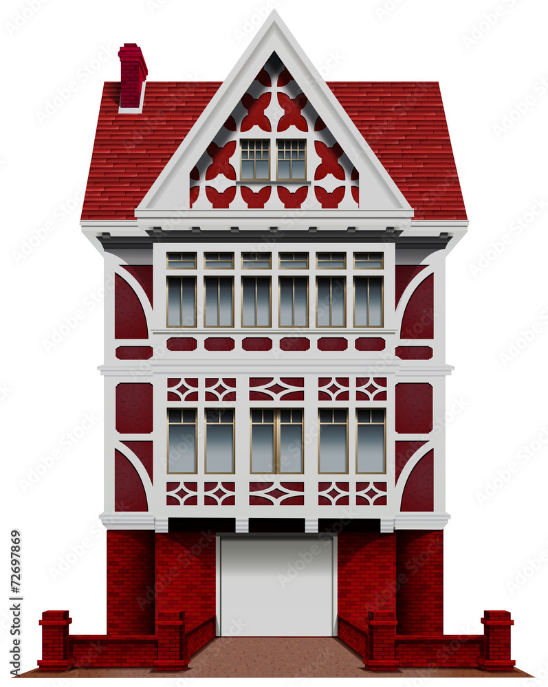 一座红色的大房子