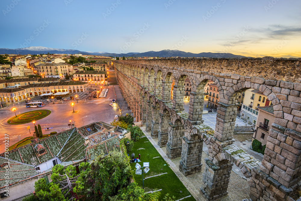 Segovia, Spain at the Ancient Roman Aqueduct