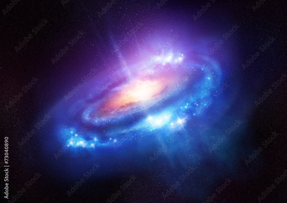深空中的彩色螺旋星系