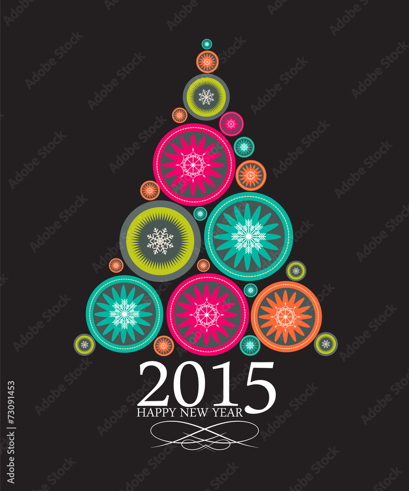 抽象美2015年圣诞节和新年背景。矢量I