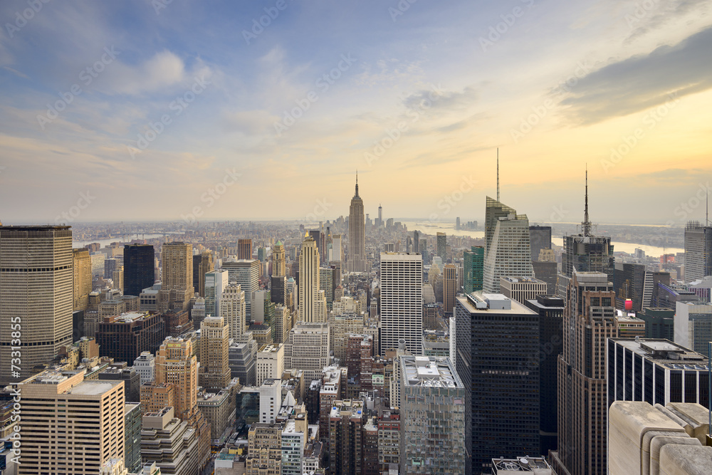 纽约市空中天际线景观