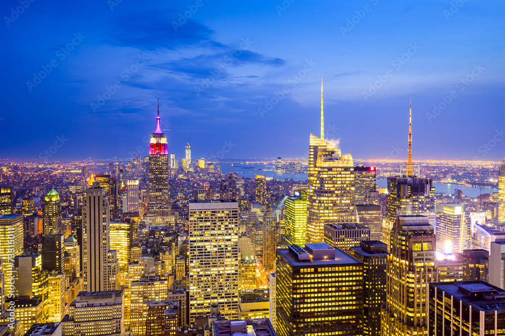 纽约市鸟瞰天际线
