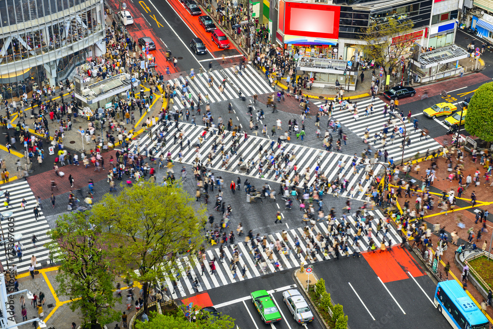 涩谷十字路口的日本东京涩谷