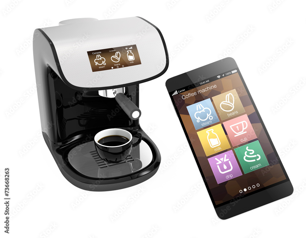 咖啡机智能手机应用程序。
