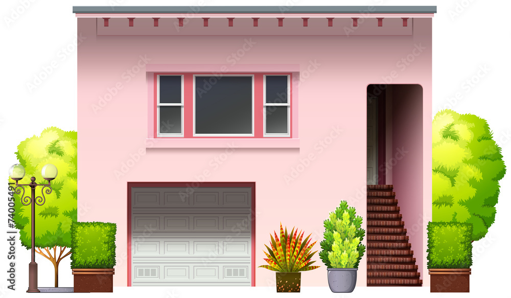 现代粉红色的房子