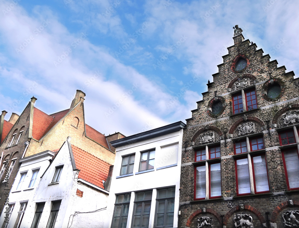 比利时西佛兰德斯布鲁日镇的中世纪建筑