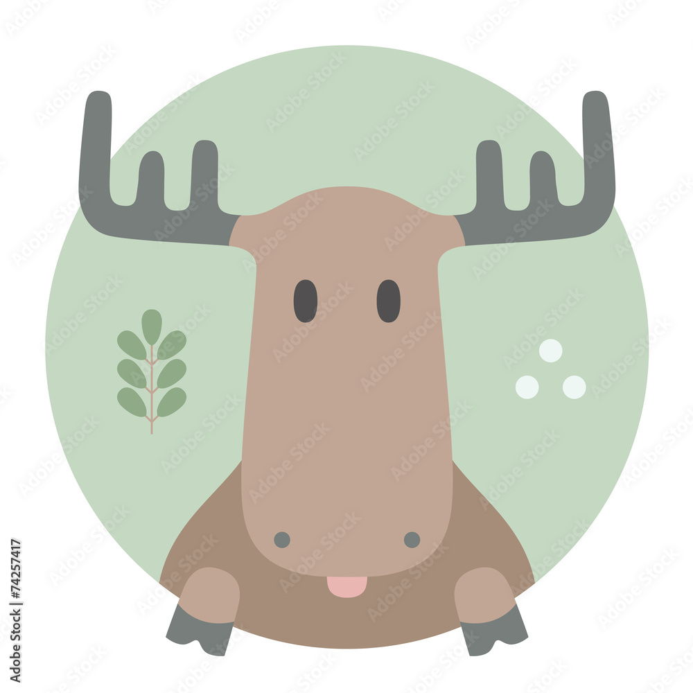 Animal set. Moose. Vector Illustration
