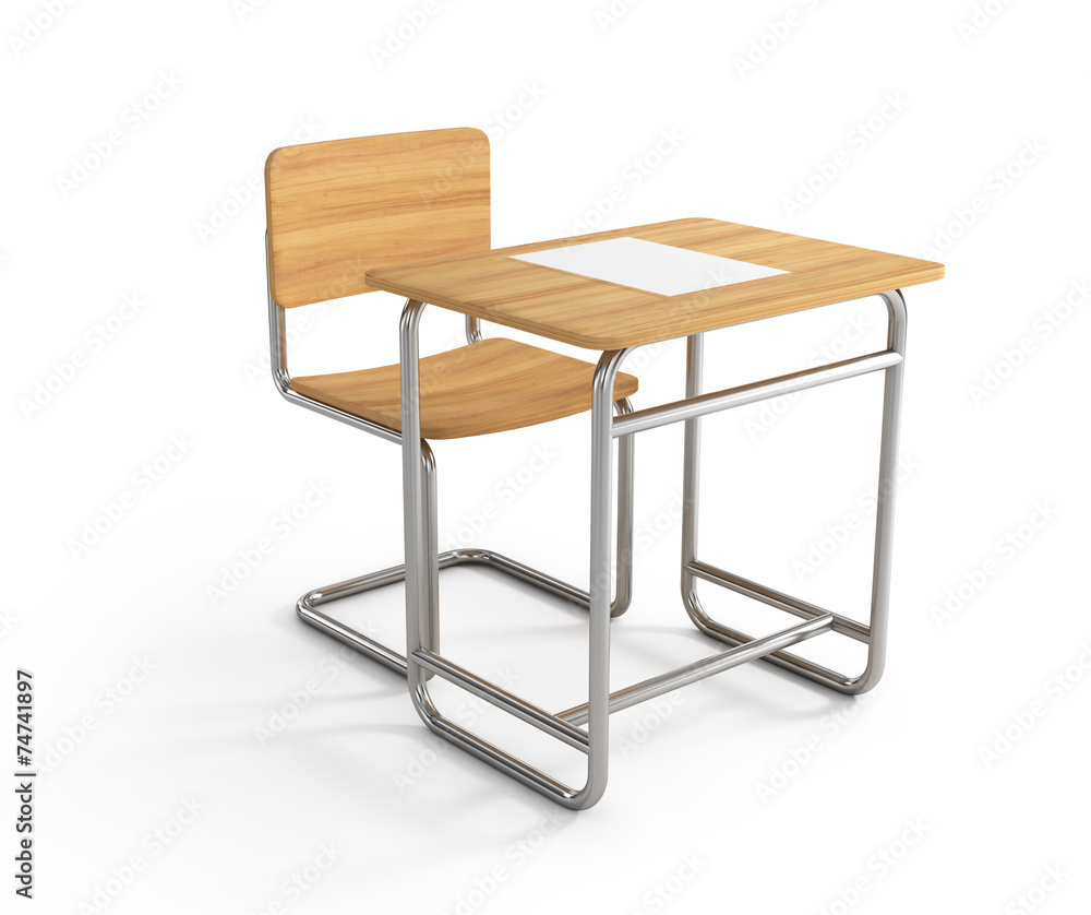 白底学校桌椅