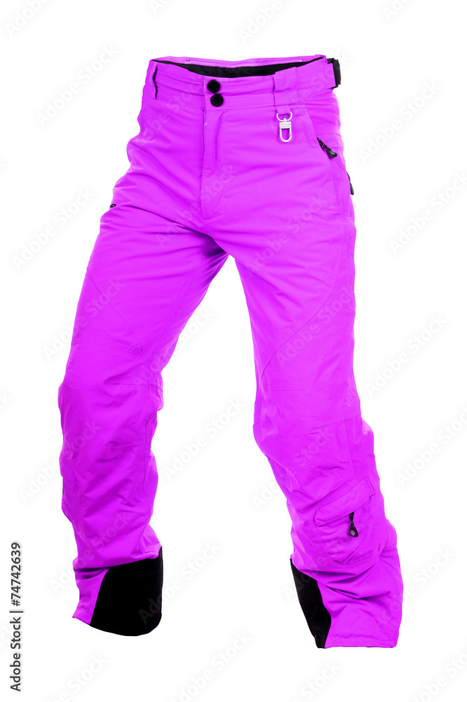 白色隔离粉色滑雪裤