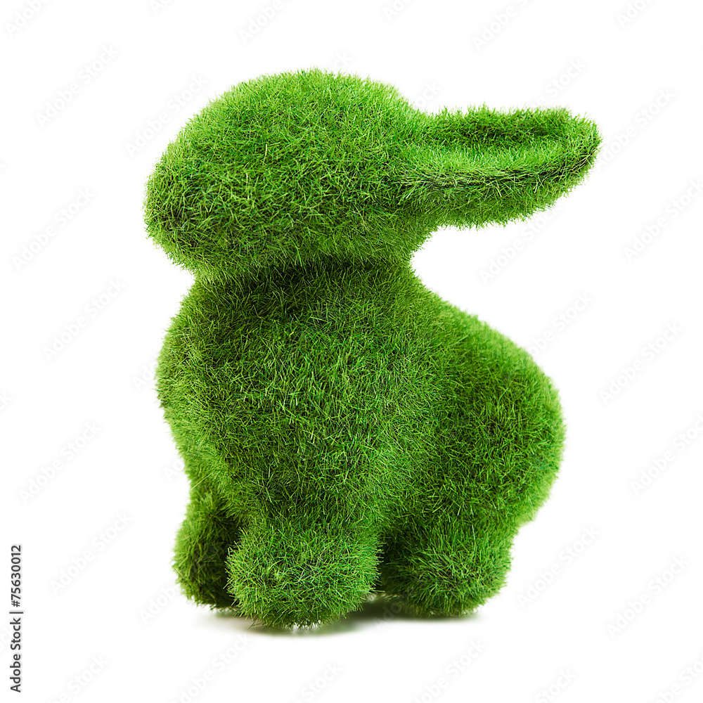 绿草兔子拓片