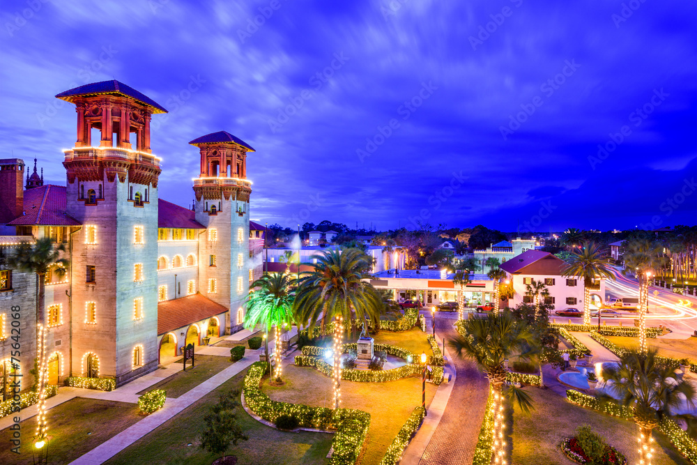 St. Augustine, Florida, USA Town Citysape at Alcazar Courtyard