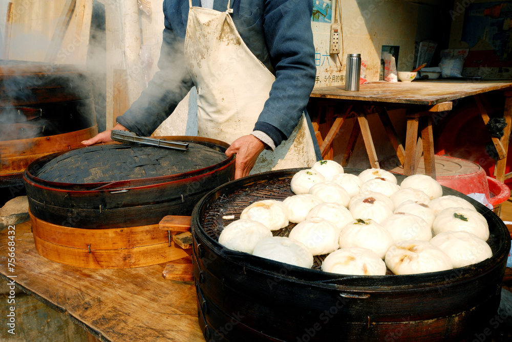 蒸饺新鲜传统美食烹饪理念