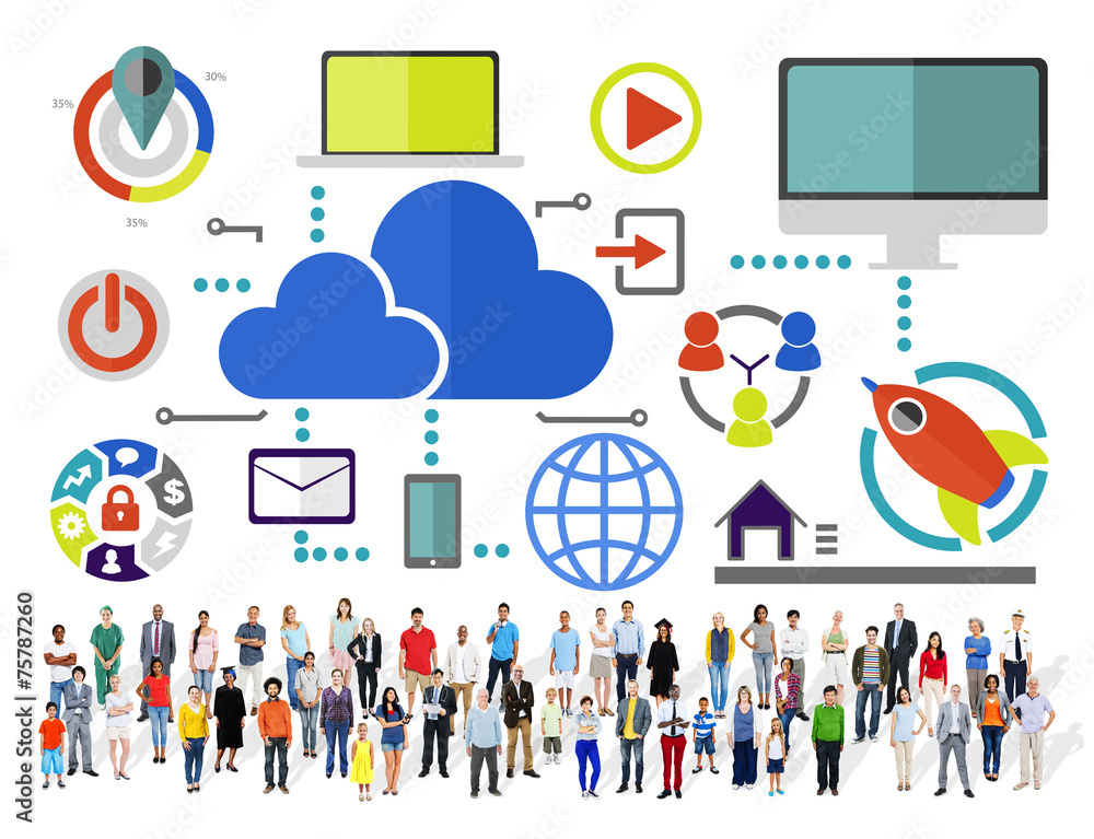 Big Data Sharing Online Global Communication Community Concept