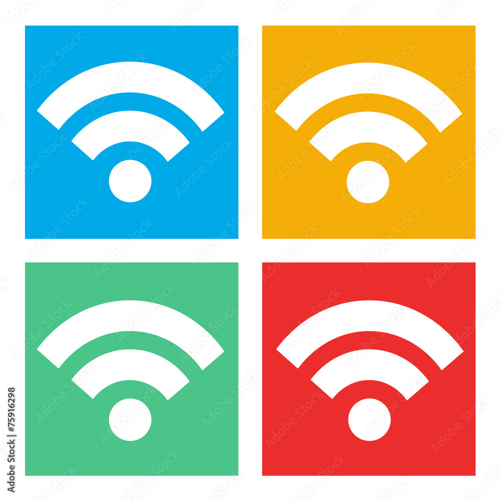 Wifi无线技术在线新网络图标矢量概念