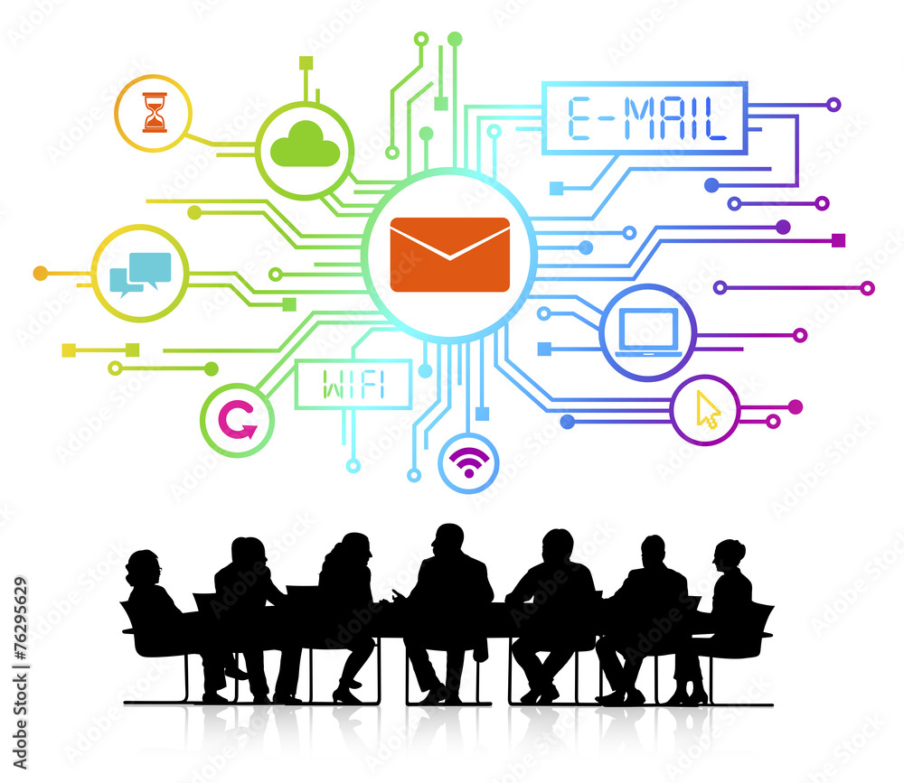 电子邮件营销团队会议研讨会会议概念