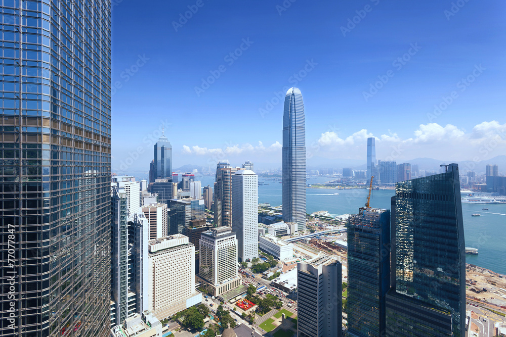 天际线，现代城市香港的城市景观。