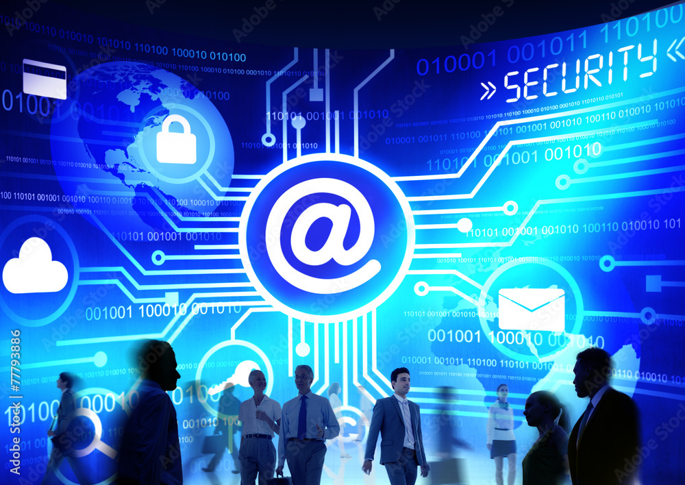商务人士通勤技术安全电子邮件概念