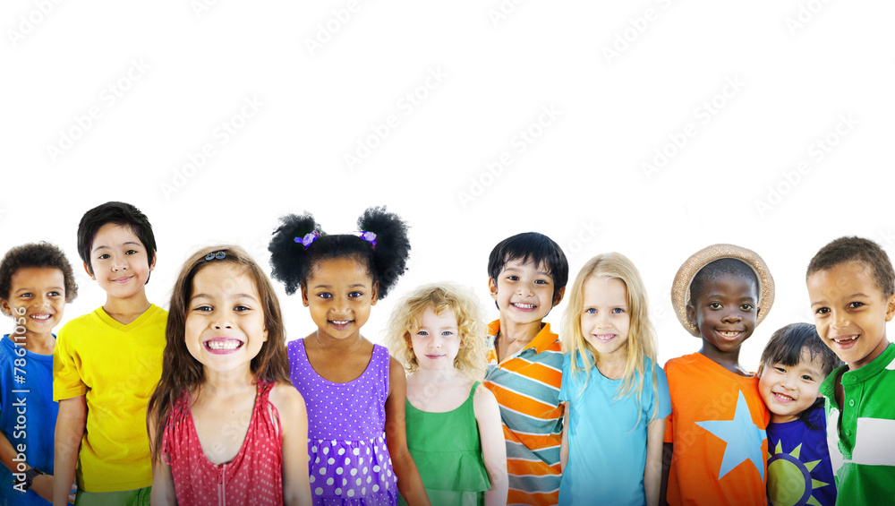 儿童儿童快乐多民族欢乐观