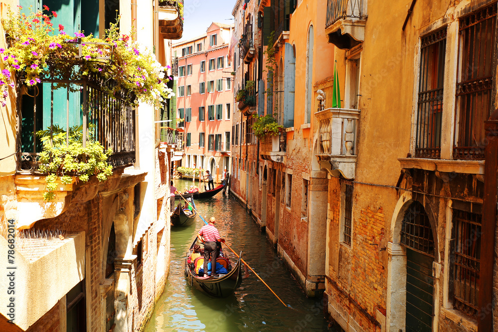 威尼斯。意大利有贡多拉的运河