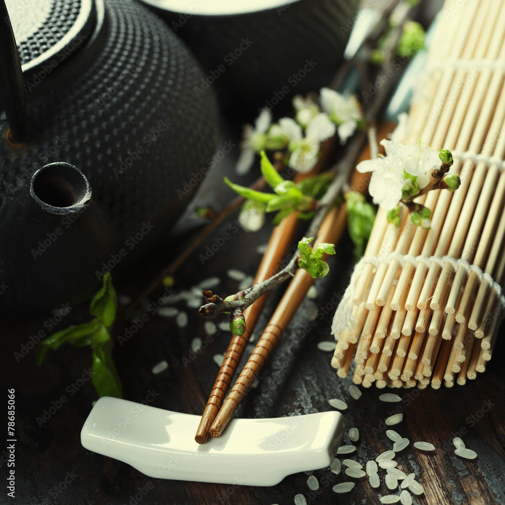 Chinese Tea Set and chopsticks