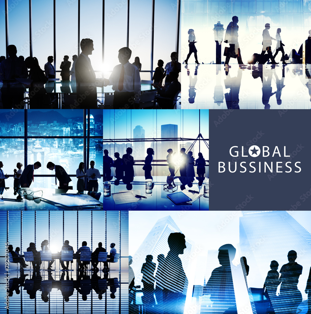 商务人士互动会议团队工作全球概念