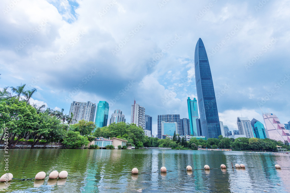 深圳现代城市的天际线和城市景观