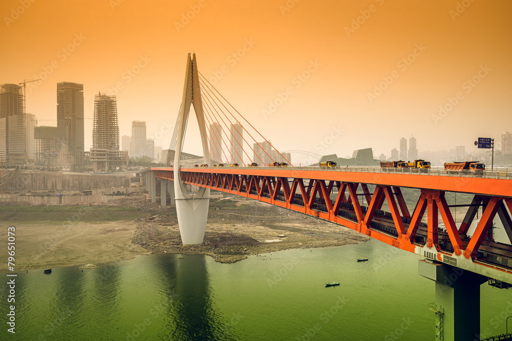 中国重庆市千溪门大桥城市景观