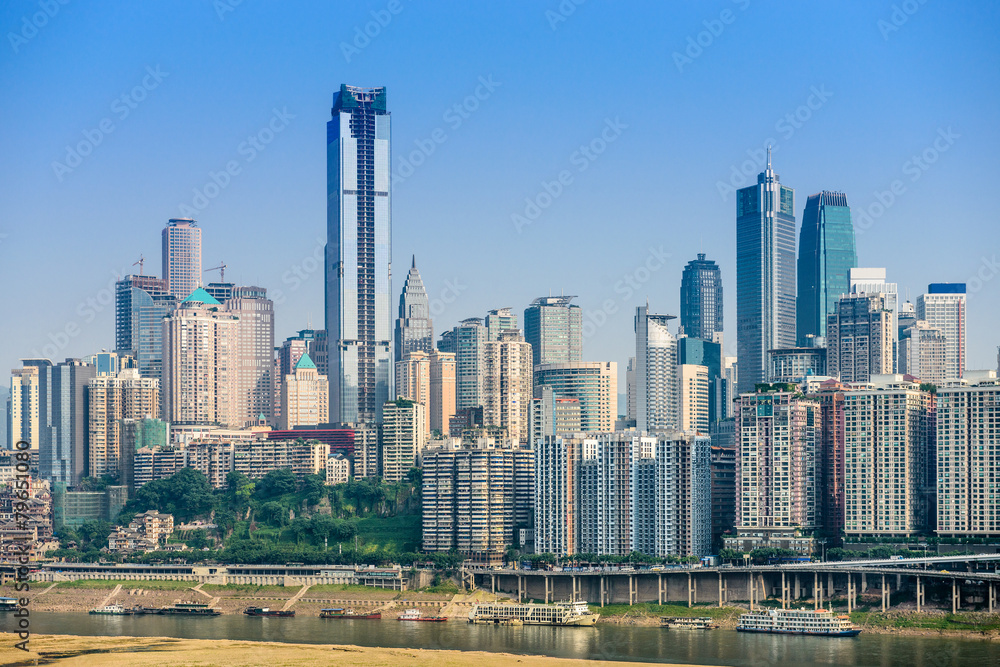 中国重庆嘉陵江城市景观
