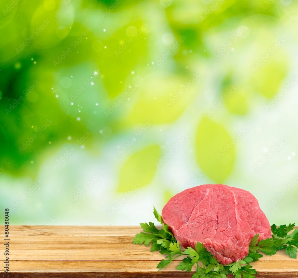 Background. Beef steak on white. Isolated