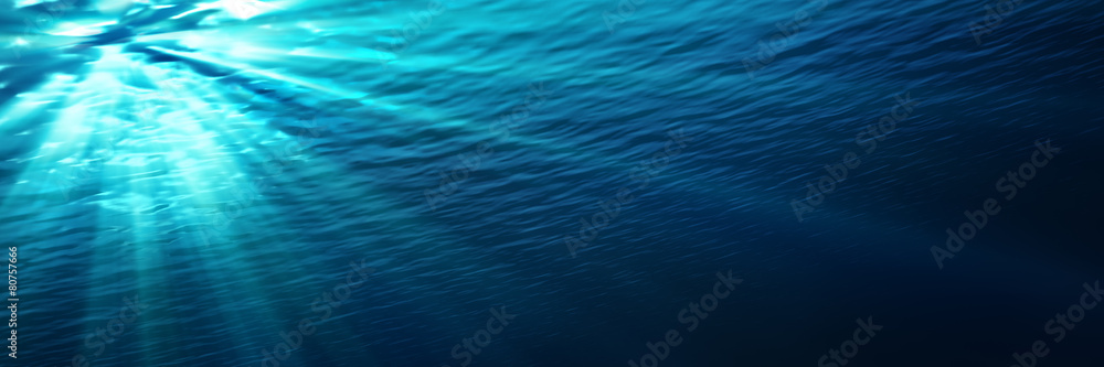 水下——海水深处的蓝色光芒