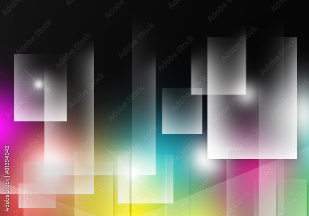 抽象背景矩形方形光斑透明彩色
