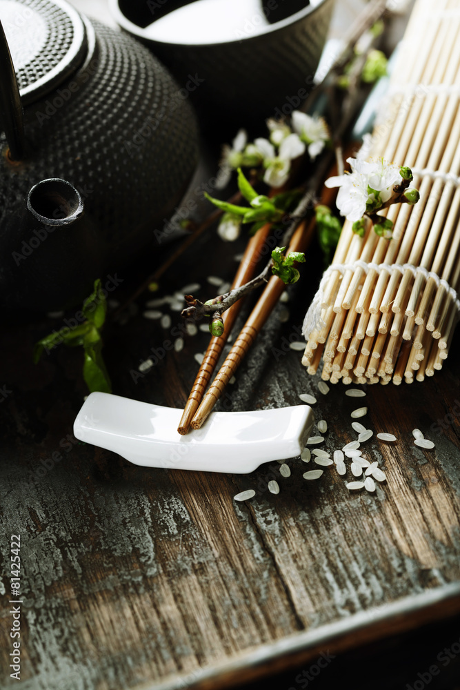 中国茶具和筷子