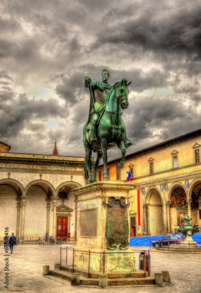 Statue of Ferdinando I de Medici on Santissima Annunziata square