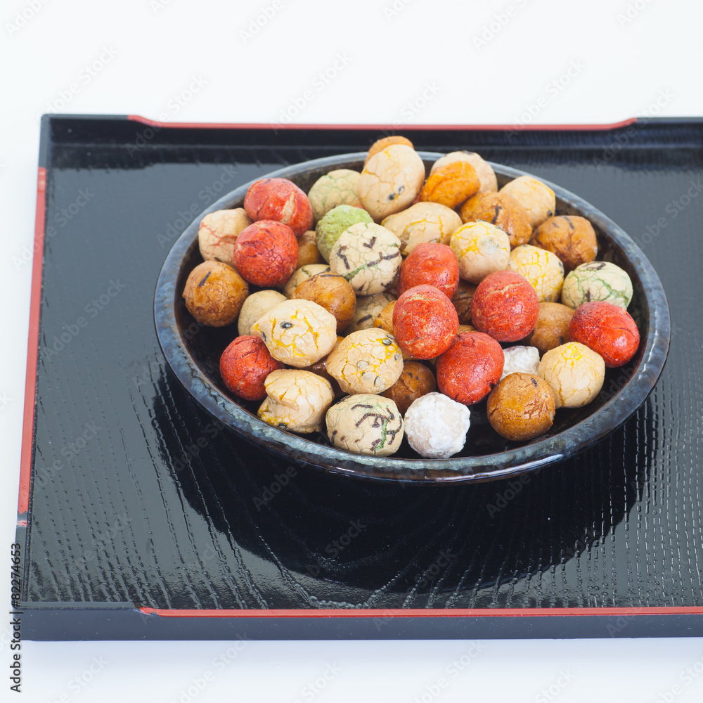 mame kichi japanese sweets beans with colored sugar coat..