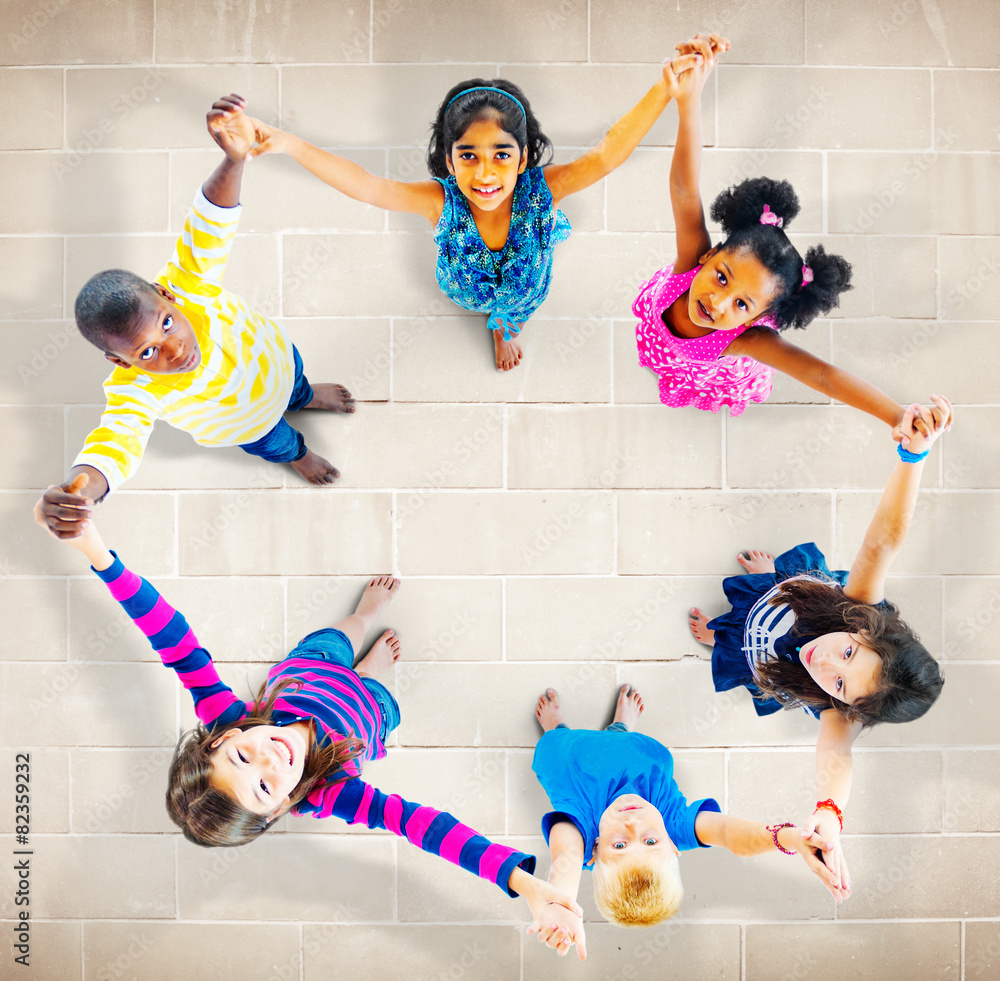 儿童儿童快乐团结多样性概念