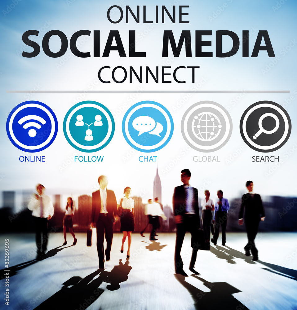 在线社交媒体连接网络互联网概念