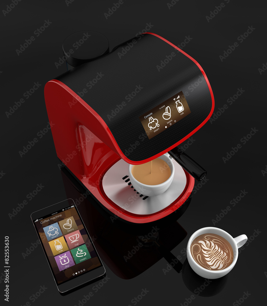 Espresso coffee machine with touch screen