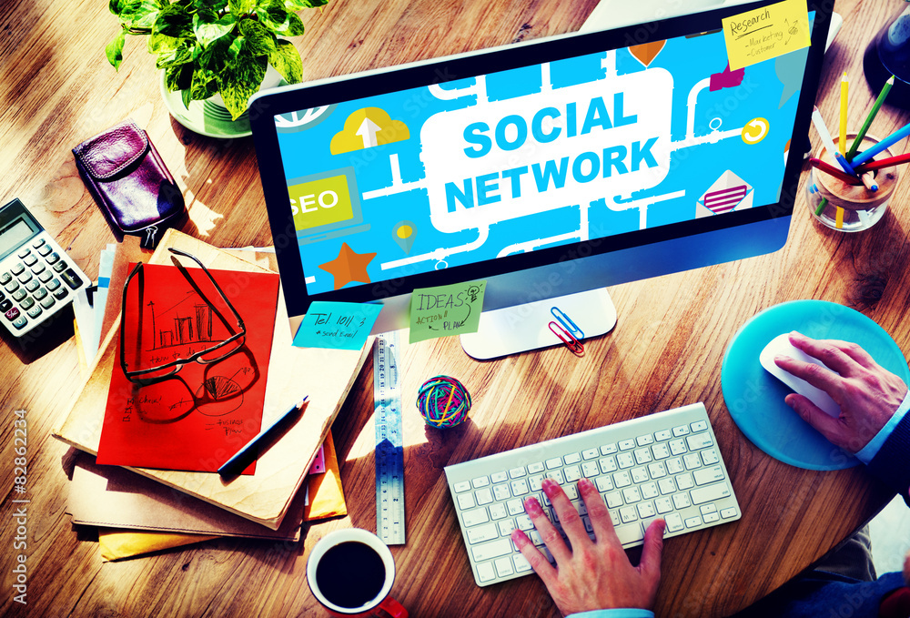 社交网络互联网在线社会连接媒体概念