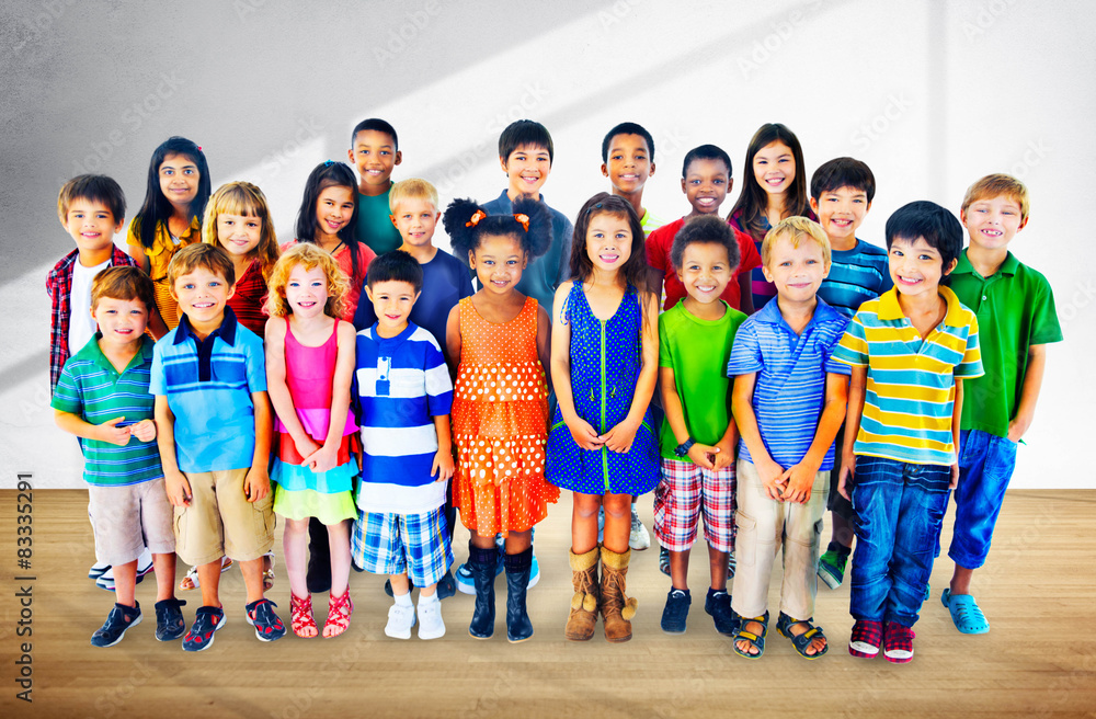 儿童-儿童多样性-幸福团体概念
