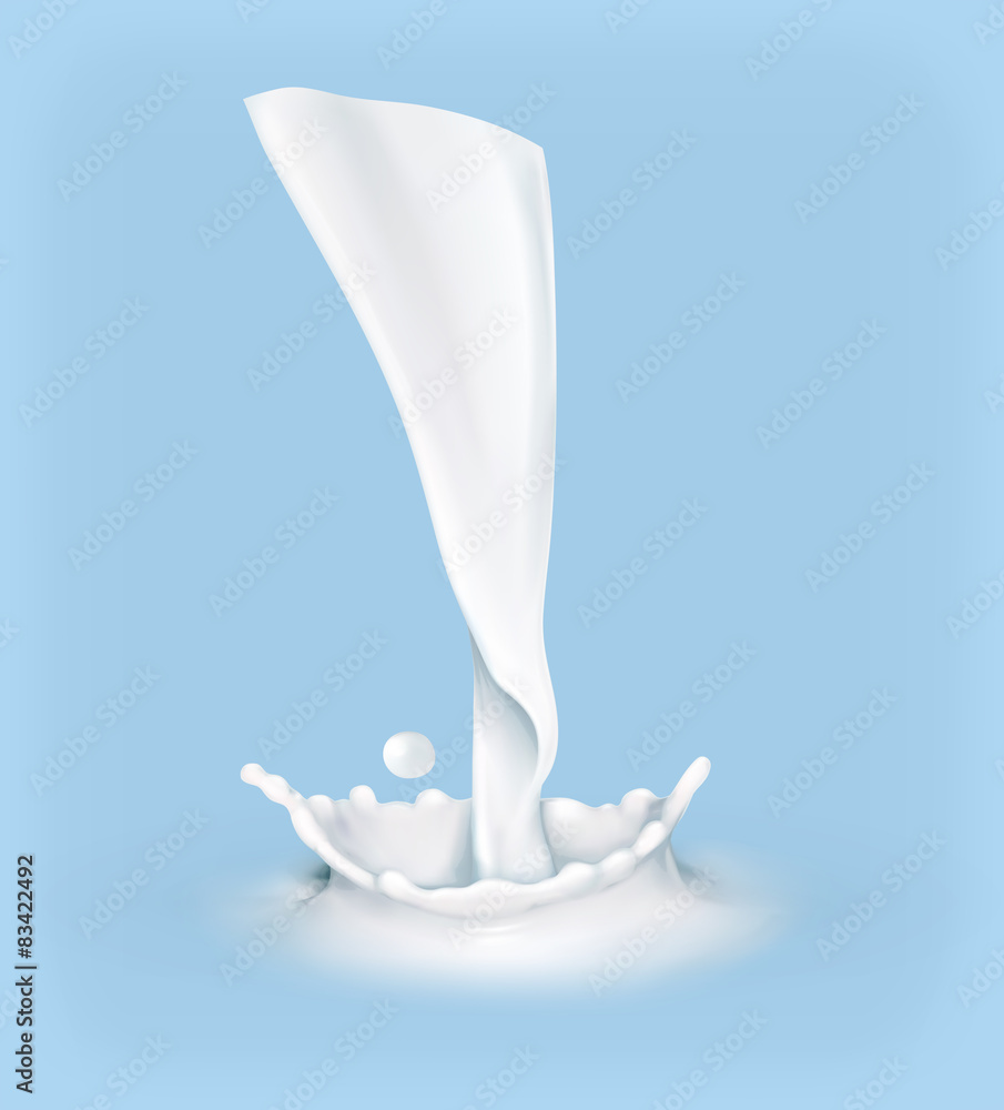 Splashes of milk, vector illustration