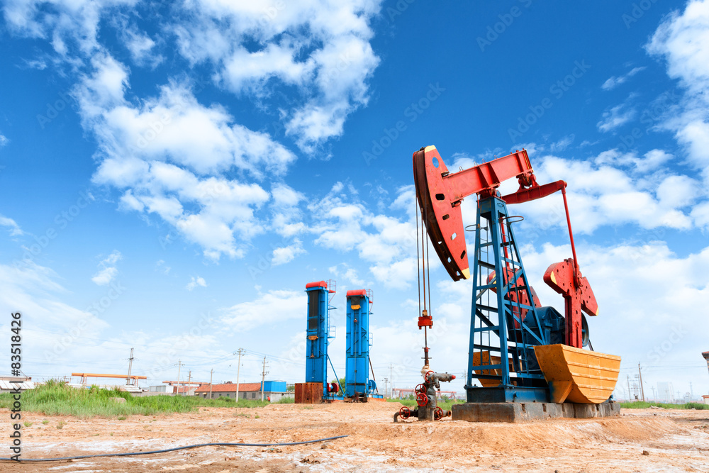 oil well and blue sky