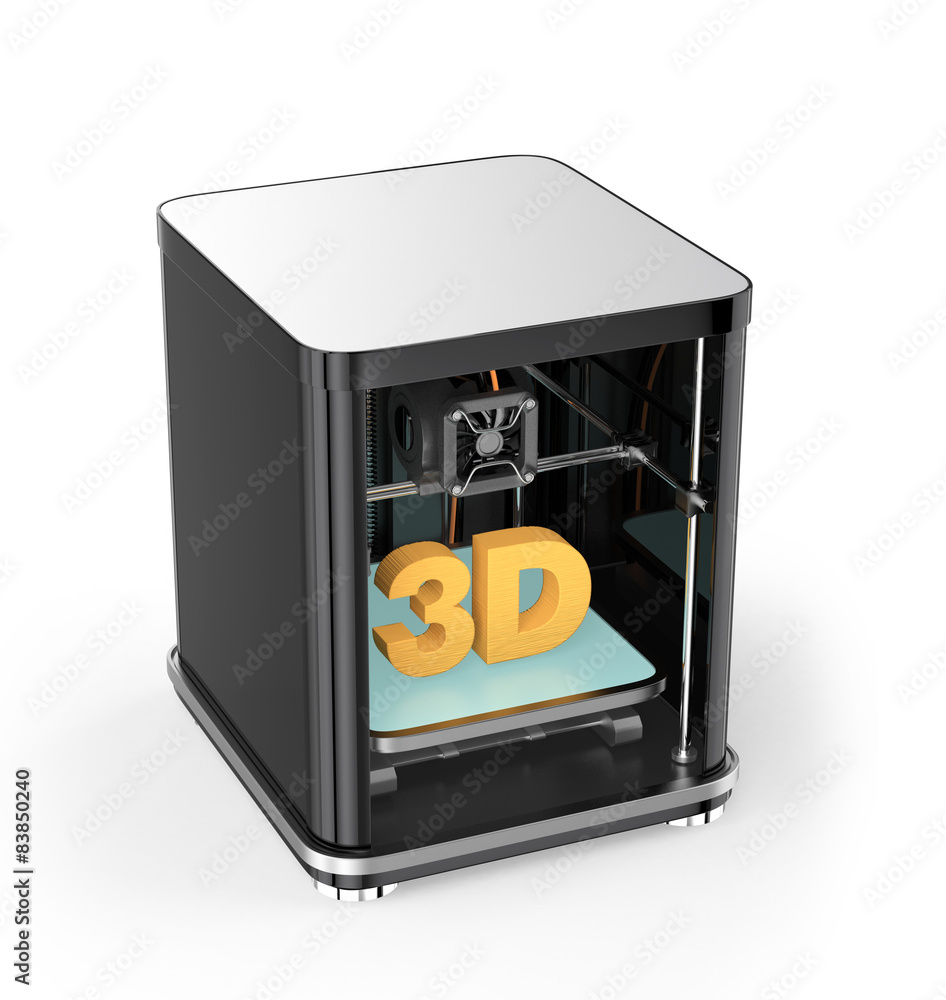 3D打印机的前视图。可用的剪切路径。