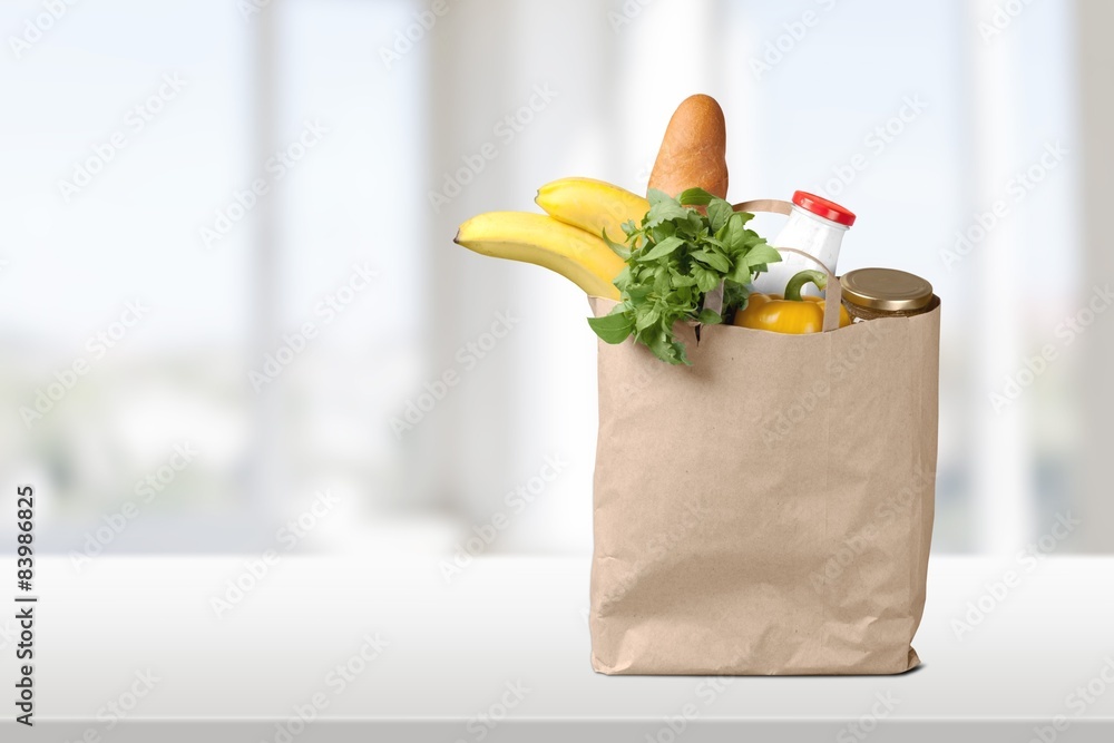 食品，纸袋，袋子。