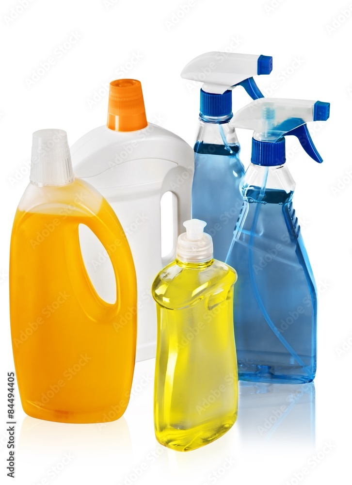 清洁，化学品，瓶子。
